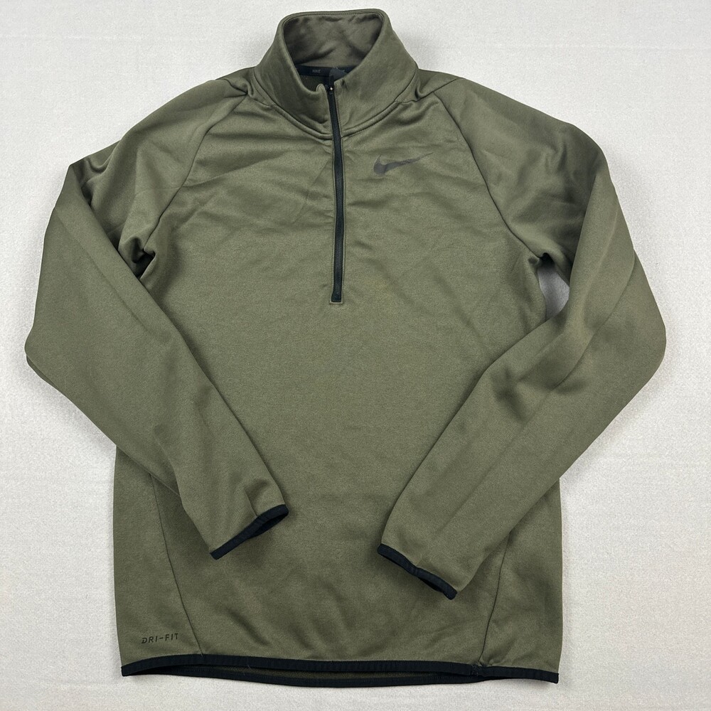 Nike Golf Sweater Women Small Green 1/4 Pullover Embroidery Dri Fit Swoosh S